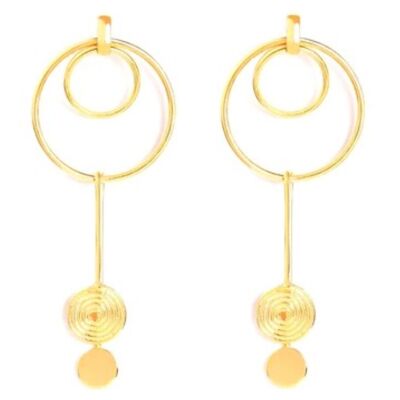 Boucles d'oreilles pendantes "Golden Pendulum"