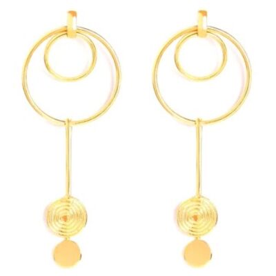 “Golden Pendulum” dangling earrings