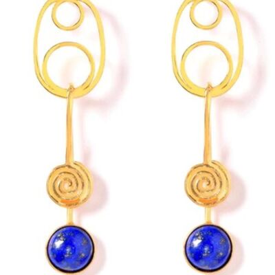 “Golden Oval” dangling earrings