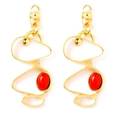 Deep Red Onyx Dangle Earrings