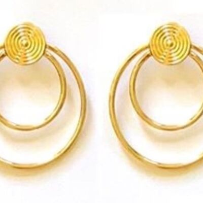 Sparkling Gold Double Hoop Earrings