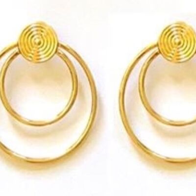 Sparkling Gold Double Hoop Earrings