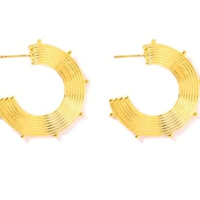 Gold half-moon stud earrings