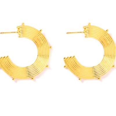 Gold half-moon stud earrings