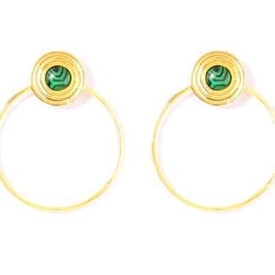 Pendientes Aros Primavera Verde Oro