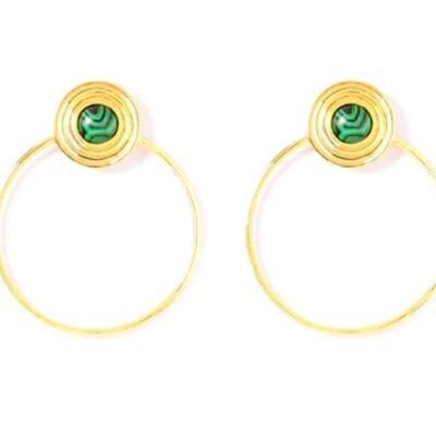 Green Spring Gold Hoop Earrings