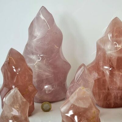 Flammes de cristal de quartz rose