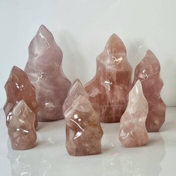 Flammes de cristal de quartz rose 2