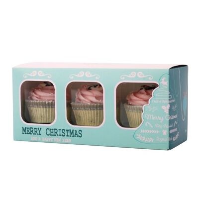 3 cupcake gift set Christmas Merry Christmas