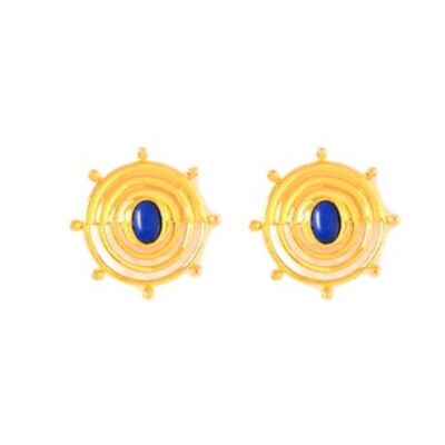 Starry night gold star stud earrings