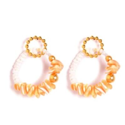 Boucles d'oreilles pendantes en perle et jaspe solide