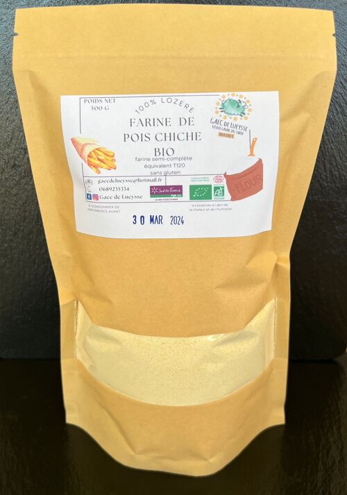 Farine de POIS CHICHE BIO DE LOZERE 450G