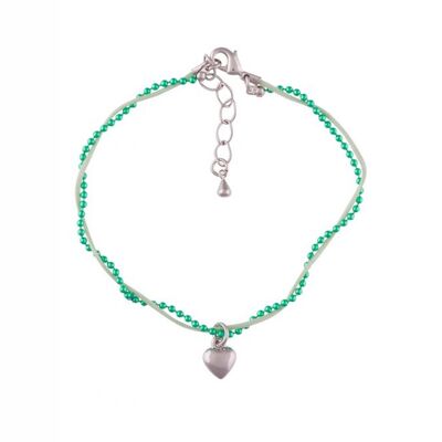 Pearl Beads, Armband mit Herz, grün