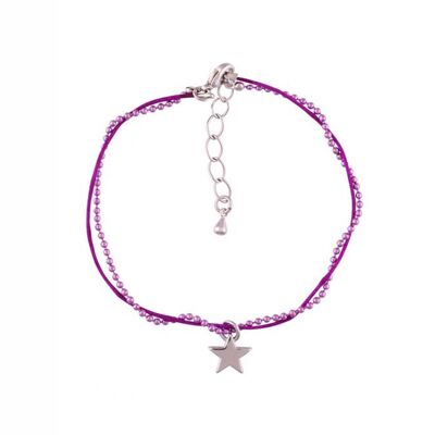 Pearl Beads, Armband mit Stern, lila