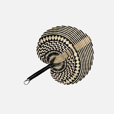 Natural Fan Black & Natural Pattern - S