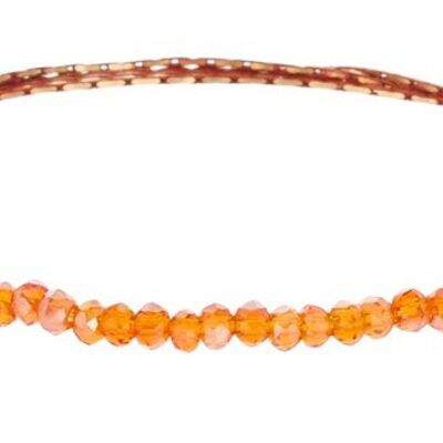 Autunno, feines Armband aus Goldketten und orangen Glasperlen
