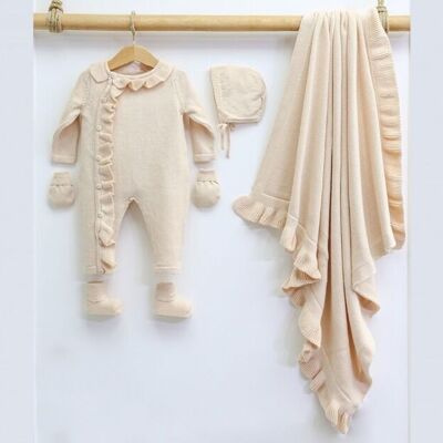 Modernes Babykleidungsset aus 100 % Baumwollstrick