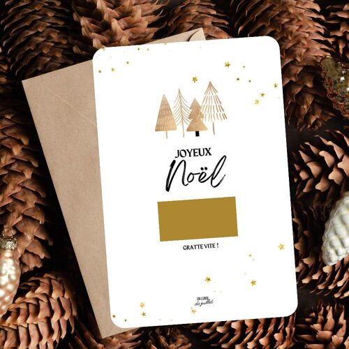 Carte à gratter Noël, bon pour personnalisable, idée cadeau personnalisé Noël, carte cadeau Noël, jolies cartes de Noël