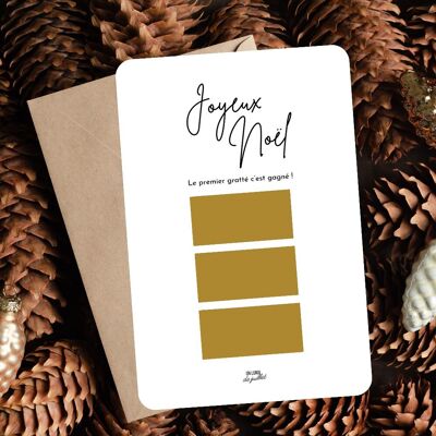 Regalo de Navidad personalizado, tarjeta rasca y gana, anuncio de embarazo, anuncio de matrimonio, solicitud PACS, tarjeta de Navidad personalizada, tarjeta de regalo de Navidad