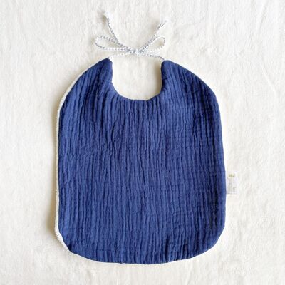 Cotton gauze birth bib - Navy