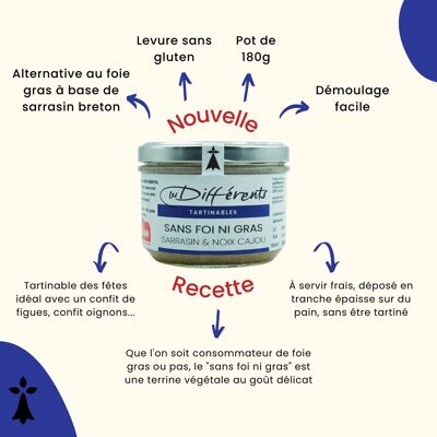 Sans foi ni gras - foie gras végétal 180 g - alternative au foie gras - idée cadeau