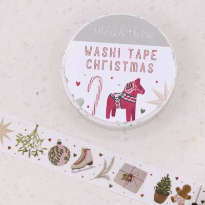 Washi Tape Weihnachten - Klebeband Masking Tape Schweden God Jul