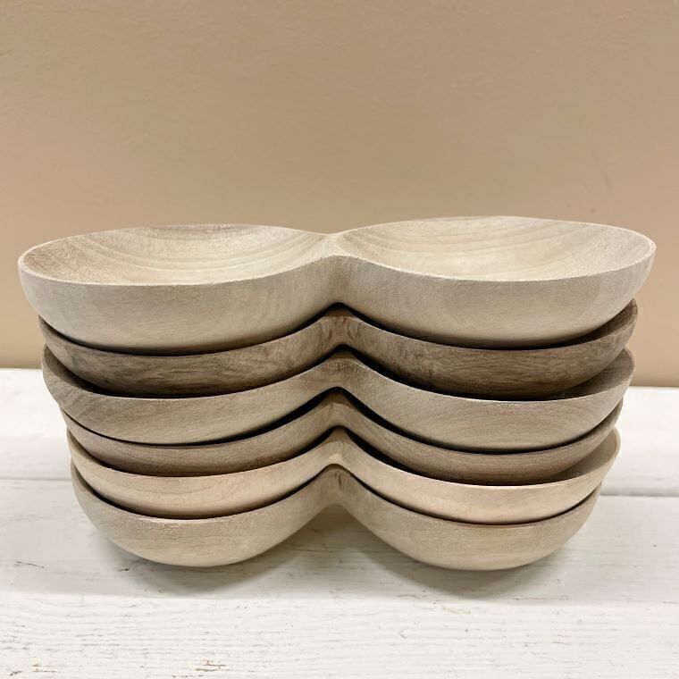 Ciotola in legno di noce a due scatole