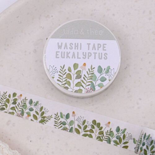 Washi Tape Eukalyptus Zweige - Klebeband Masking Tape Blumenwiese