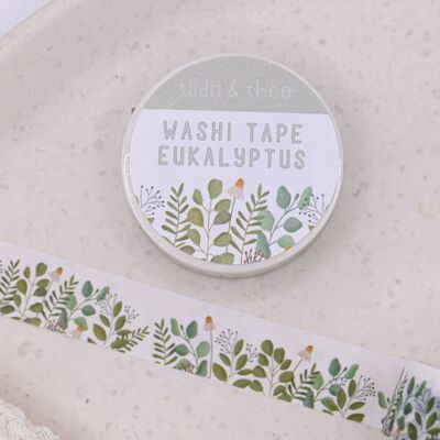 Washi Tape Rami di eucalipto - Nastro adesivo Nastro adesivo per mascheratura Prato di fiori