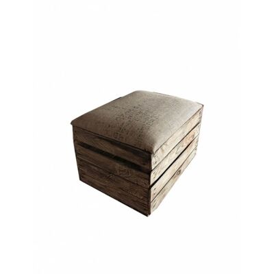 Wooden pouf box