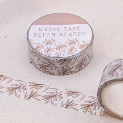 Washi Tape Branches Fleurs - Ruban Adhésif Masking Tape Branche de Baies