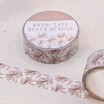 Washi Tape Branches Fleurs - Ruban Adhésif Masking Tape Branche de Baies 1
