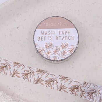 Washi Tape Branches Fleurs - Ruban Adhésif Masking Tape Branche de Baies 2