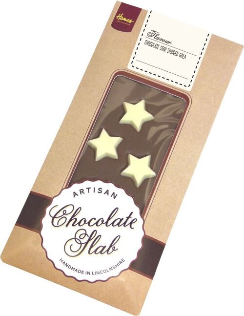 Milk Chocolate Artisan Bar with White Chocolate Stars Gala