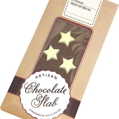 Artisan-Riegel aus Milchschokolade mit Sternengala aus weißer Schokolade