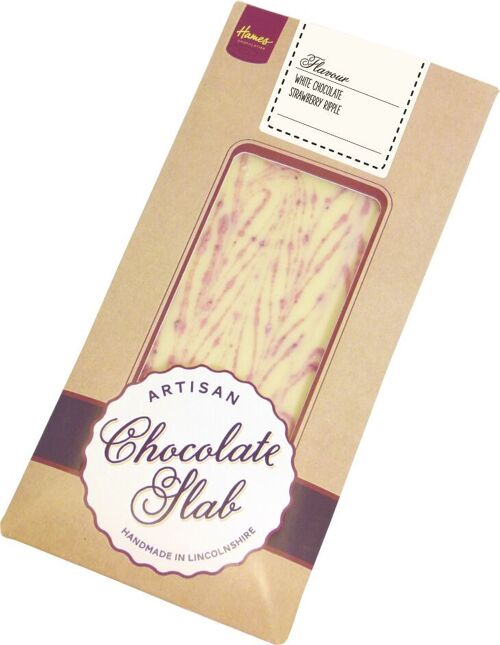 White Chocolate Artisan Bar With A Strawberry Ripple