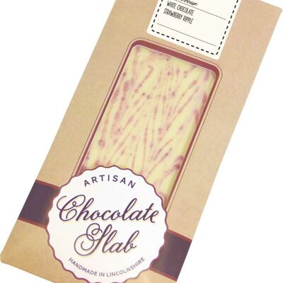 White Chocolate Artisan Bar With A Strawberry Ripple