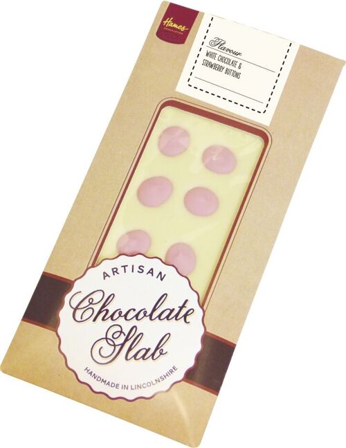 White chocolate Artisan bar with Strawberry Buttons