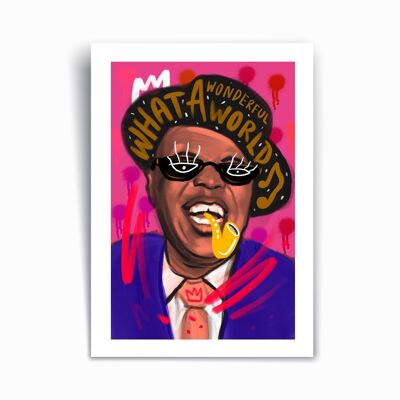 Louis Armstrong - Poster con stampa artistica