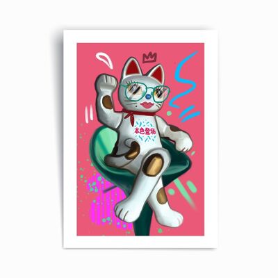 Gato de la suerte - Póster impreso artístico