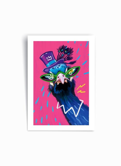 Party Peacock - Art Print Poster