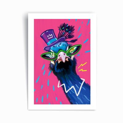 Party Pfau - Kunstdruck Poster