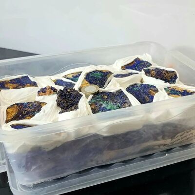 Offerta scatola di cristallo di malachite azzurrite - Scatola di malachite azzurra 2