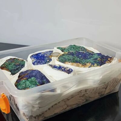 Oferta de caja de cristal de malaquita azurita - Caja de malaquita azurita 3