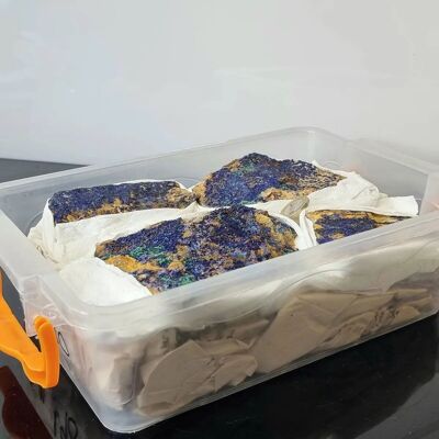 Oferta de caja de cristal de malaquita azurita - Caja de malaquita azurita 4