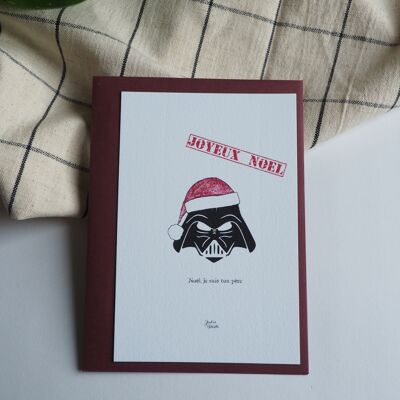 Tarjeta de Navidad humorística. Darth Vader