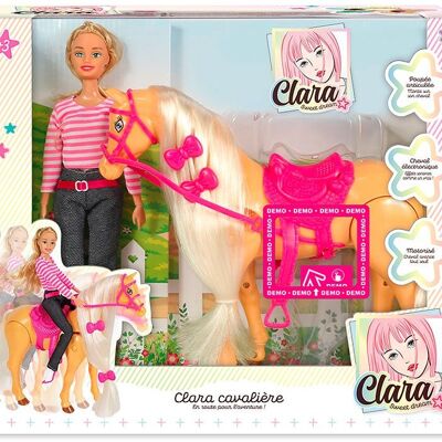 Coffret Clara Horse Club avec Cheval motorisé et sa cavalière - Dès 3 ans - CLARA - 702106