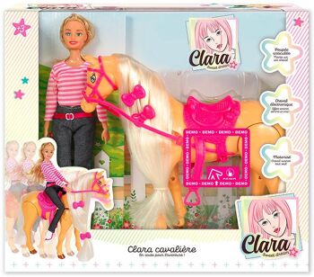 Coffret Clara Horse Club avec Cheval motorisé et sa cavalière - Dès 3 ans - CLARA - 702106 1
