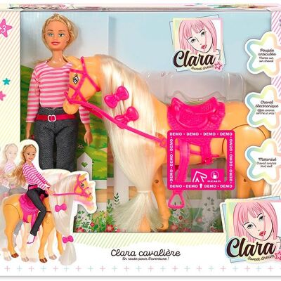 Cofanetto Clara Horse Club con cavallo e cavaliere motorizzati - A partire da 3 anni - CLARA - 702106