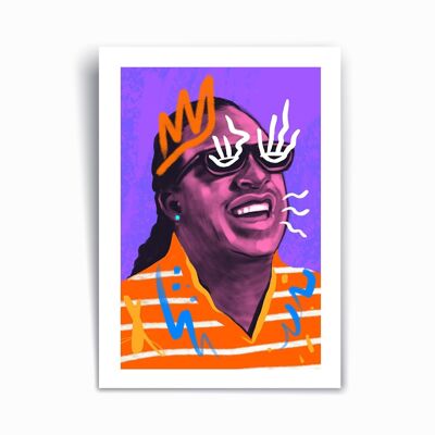 Stevie Wonder - Affiche imprimée d’art